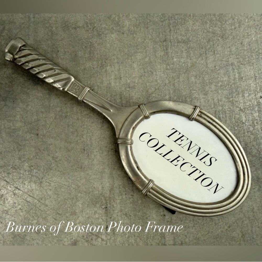 Burnes of Boston Pewter Tennis Racquet Picture Frame